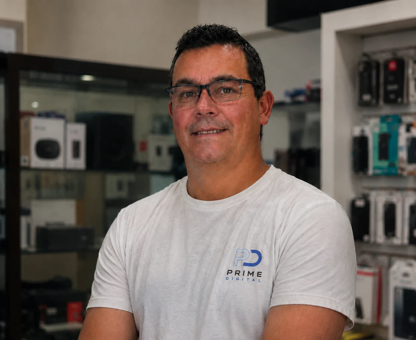 Gustavo, director de Prime Digital, en su espacio de trabajo